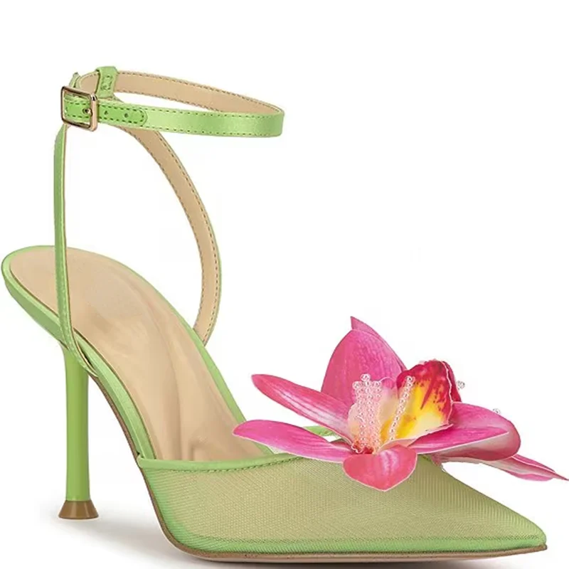 Flower Decorations Mesh Mixed Colors Sandals Sexy Pointed Toe Thin Heel Accept Customized New Arrivals Fashion Women Shoes
Flower Decorations Mesh Mixed Colors Sandals Sexy Pointed Toe Thin Heel Accept Customized New Arrivals Fashion Women Shoes