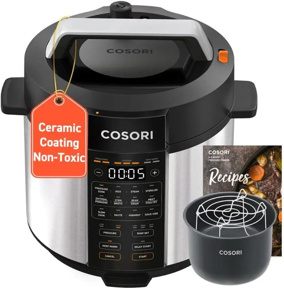 Pressure Cooker 6 qt, 9-in-1 Instant Multi Kitchen Appliances, Safer Venting Design, Rice Cooker
Pressure Cooker 6 qt, 9-in-1 Instant Multi Kitchen Appliances, Safer Venting Design, Rice Cooker