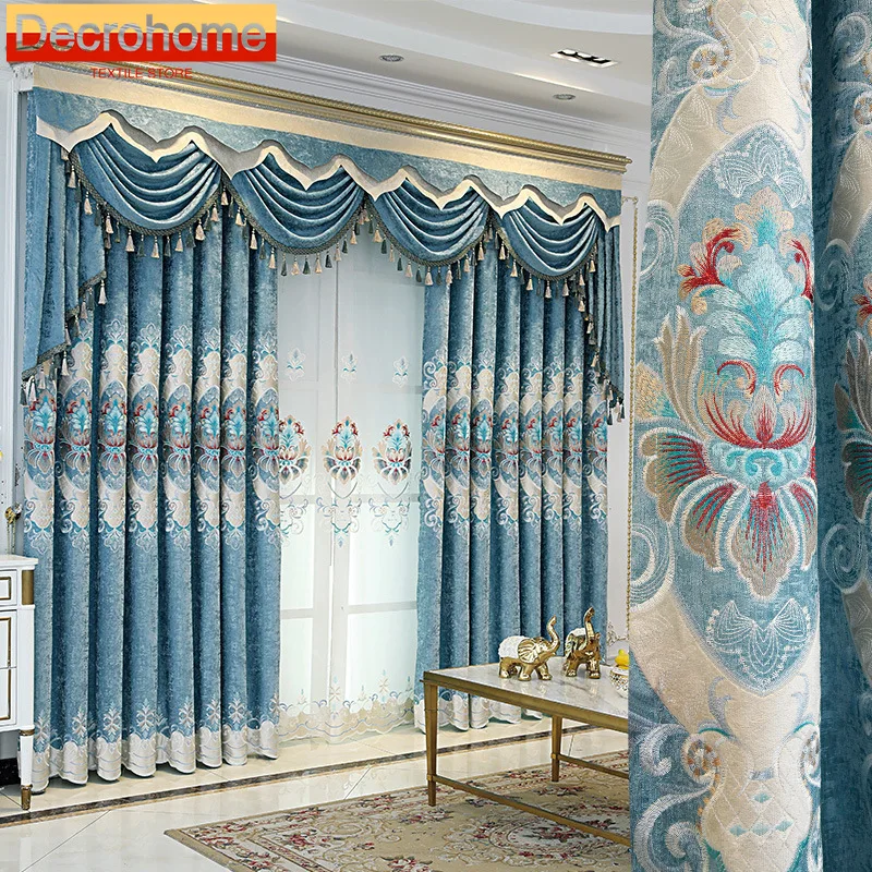 Thickened European Chenille Embroidered Curtains for Living Room Bedroom European-style Blackout Luxury Curtains Customize
Thickened European Chenille Embroidered Curtains for Living Room Bedroom European-style Blackout Luxury Curtains Customize