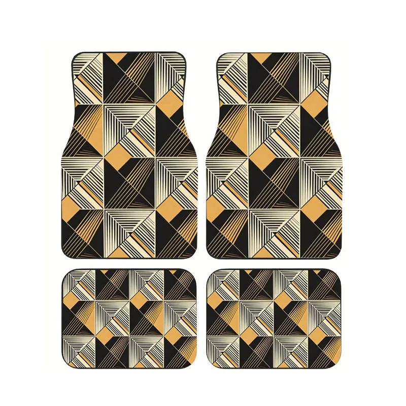 Black Gold Art Deco Geometric Car Floor Mats 4pcs Luxury Print Non-slip Foot Pads for Elegant Auto Decor
Black Gold Art Deco Geometric Car Floor Mats 4pcs Luxury Print Non-slip Foot Pads for Elegant Auto Decor