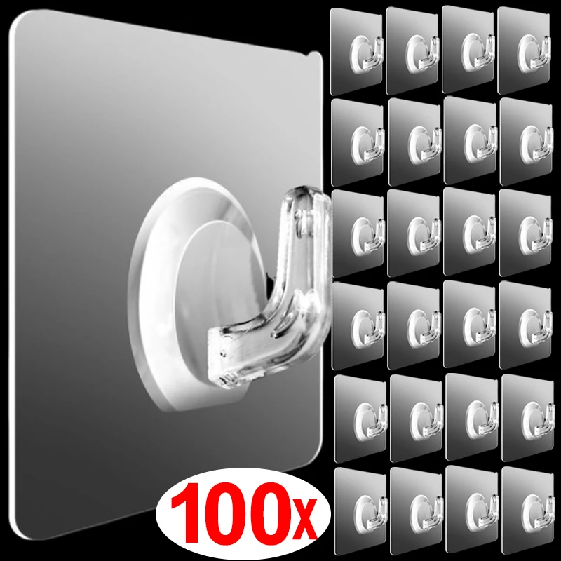 5-100pcs Transparent Self Adhesive Hooks Door Wall Mounted Hanger Hook Heavy Load Holder Kitchen Bathroom Waterproof Organizer
5-100pcs Transparent Self Adhesive Hooks Door Wall Mounted Hanger Hook Heavy Load Holder Kitchen Bathroom Waterproof Organizer