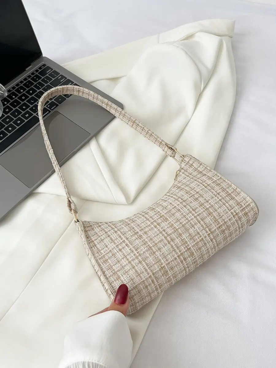 Женская сумка через плечо с твидовой текстурой, легкая повседневная сумка
Женская сумка через плечо с твидовой текстурой, легкая повседневная сумка