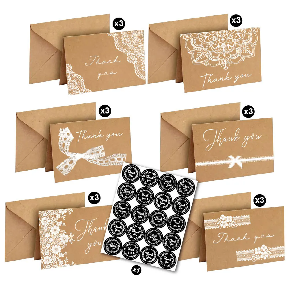 Kraft Paper Thank You Card Set Lace Retro Creative DIY with Envelope Festival Blessing Message Thank You Card
Kraft Paper Thank You Card Set Lace Retro Creative DIY with Envelope Festival Blessing Message Thank You Card