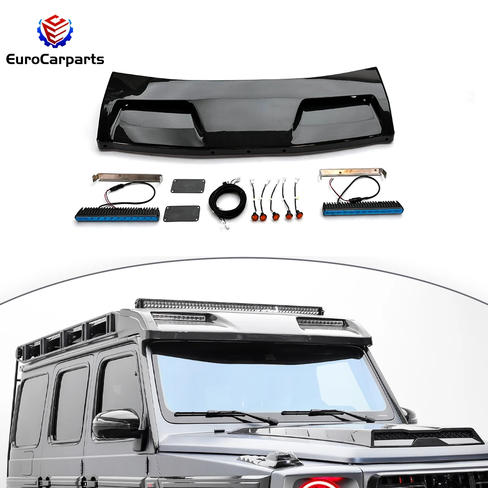 2019 Year Up W464 W463A G Class G63 G500 G350 4X4 Front Roof Spoiler With DRL Led and 5 Round Lights Dry Carbon Fiber Even Style
2019 Year Up W464 W463A G Class G63 G500 G350 4X4 Front Roof Spoiler With DRL Led and 5 Round Lights Dry Carbon Fiber Even Style