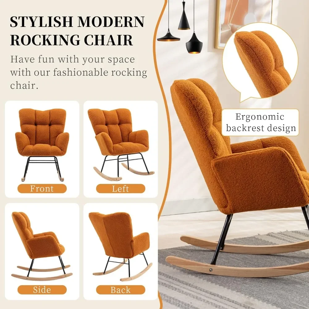 Baby rocking bed Teddy cushion Glider rocking chair Accent chair Soft cushion seat with high backrest armchair Comfort
Baby rocking bed Teddy cushion Glider rocking chair Accent chair Soft cushion seat with high backrest armchair Comfort