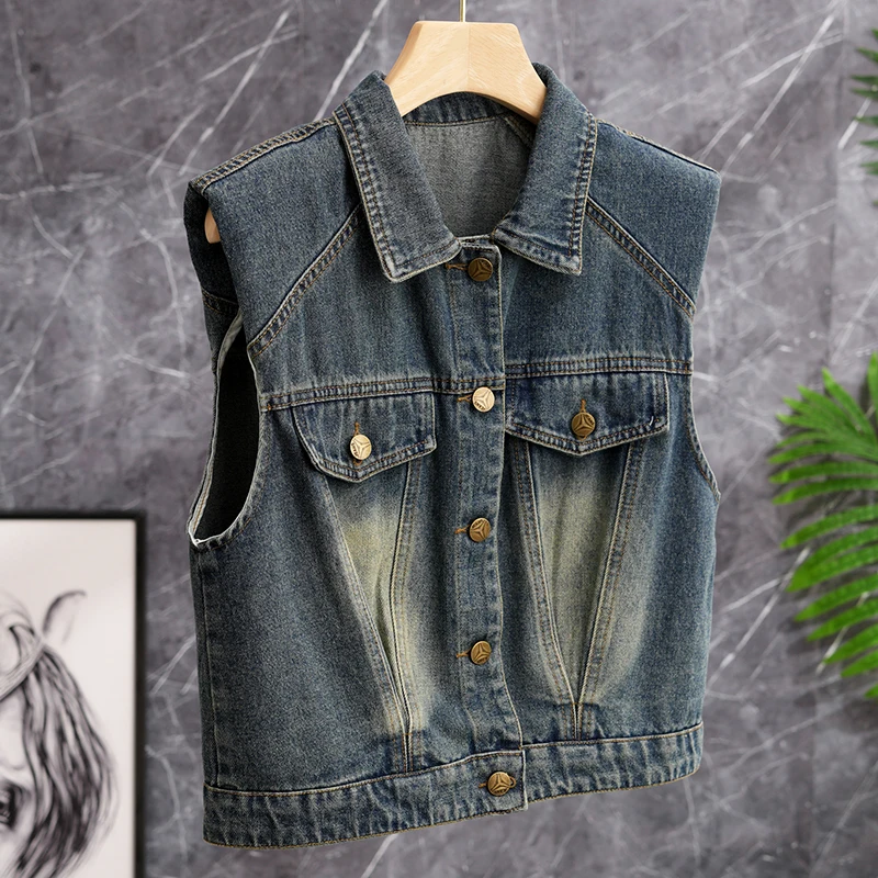 Heavyweight Recommendation! Waed Denim Svel Vest with oulder Pads Autumn Faion Ladies' Commute Sle ort Cotton...
Heavyweight Recommendation! Waed Denim Svel Vest with oulder Pads Autumn Faion Ladies' Commute Sle ort Cotton...