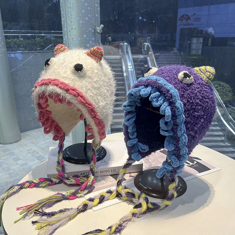 Handmade Crochet Funny Cartoon Monster Yarn Hat for Men Women Warm Ear Protection Hat Cute Back Slit Cold Hat
Handmade Crochet Funny Cartoon Monster Yarn Hat for Men Women Warm Ear Protection Hat Cute Back Slit Cold Hat