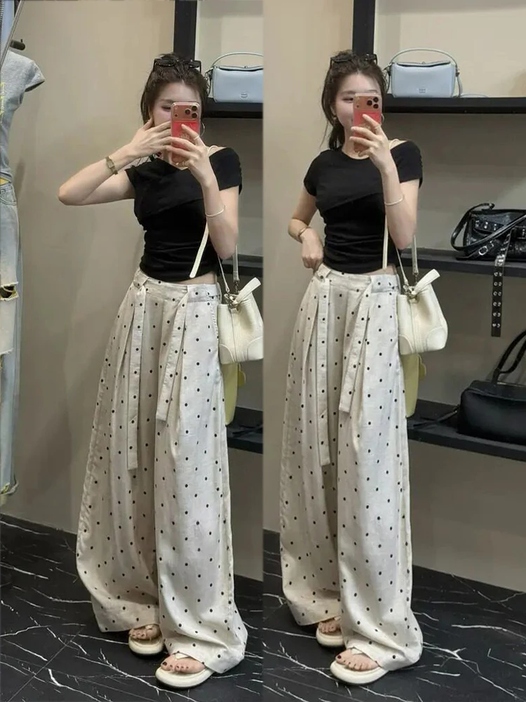 Summer New Black Polka Dot Short Sleeve Casual Pants Set Women's Fashionable Light Maturity Style Comfortable High Waist Trou...
Summer New Black Polka Dot Short Sleeve Casual Pants Set Women's Fashionable Light Maturity Style Comfortable High Waist Trou...