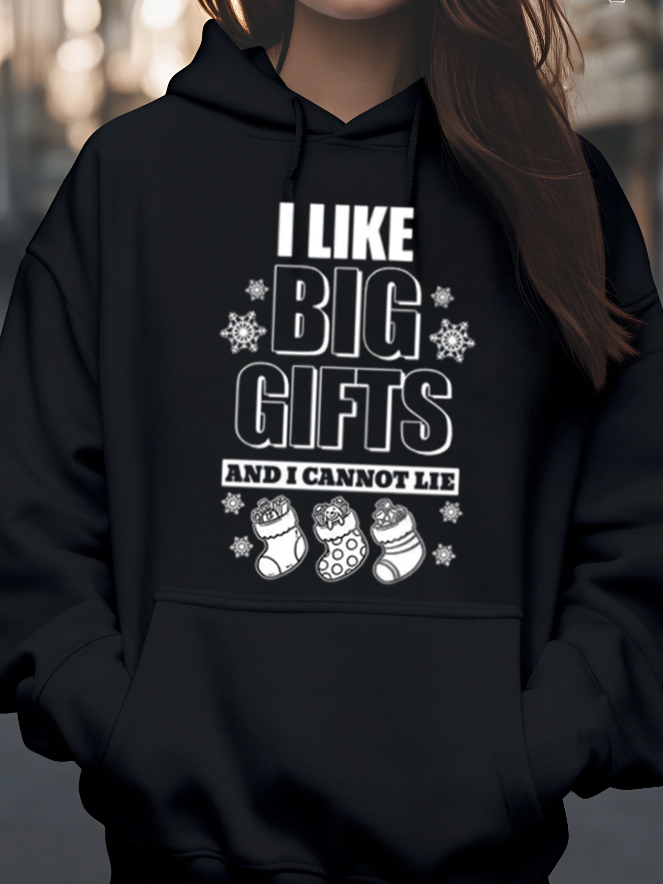 Толстовка с капюшоном с рождественским принтом «Я люблю большие подарки и я не могу лгать», женская повседневная одежда для праздничной вечеринки
Толстовка с капюшоном с рождественским принтом «Я люблю большие подарки и я не могу лгать», женская повседневная одежда для праздничной вечеринки