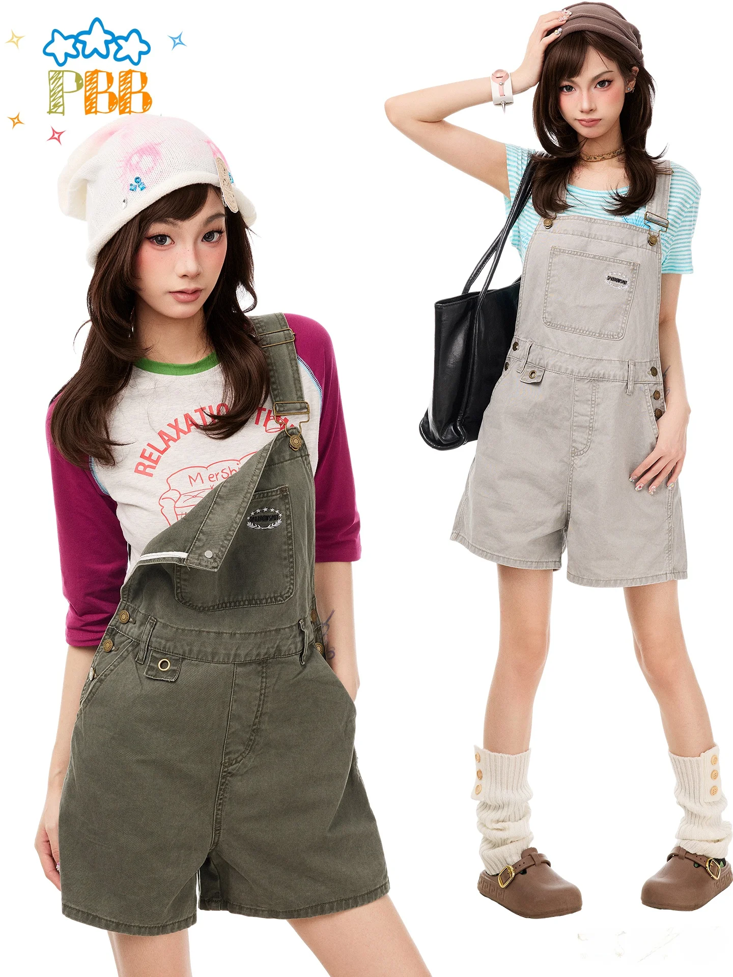 PBB American Casual Washed Denim Overalls Women Loose Canvas Straight Leg Five Shorts One-Piece Pants Summer Slimming Effect
PBB American Casual Washed Denim Overalls Women Loose Canvas Straight Leg Five Shorts One-Piece Pants Summer Slimming Effect