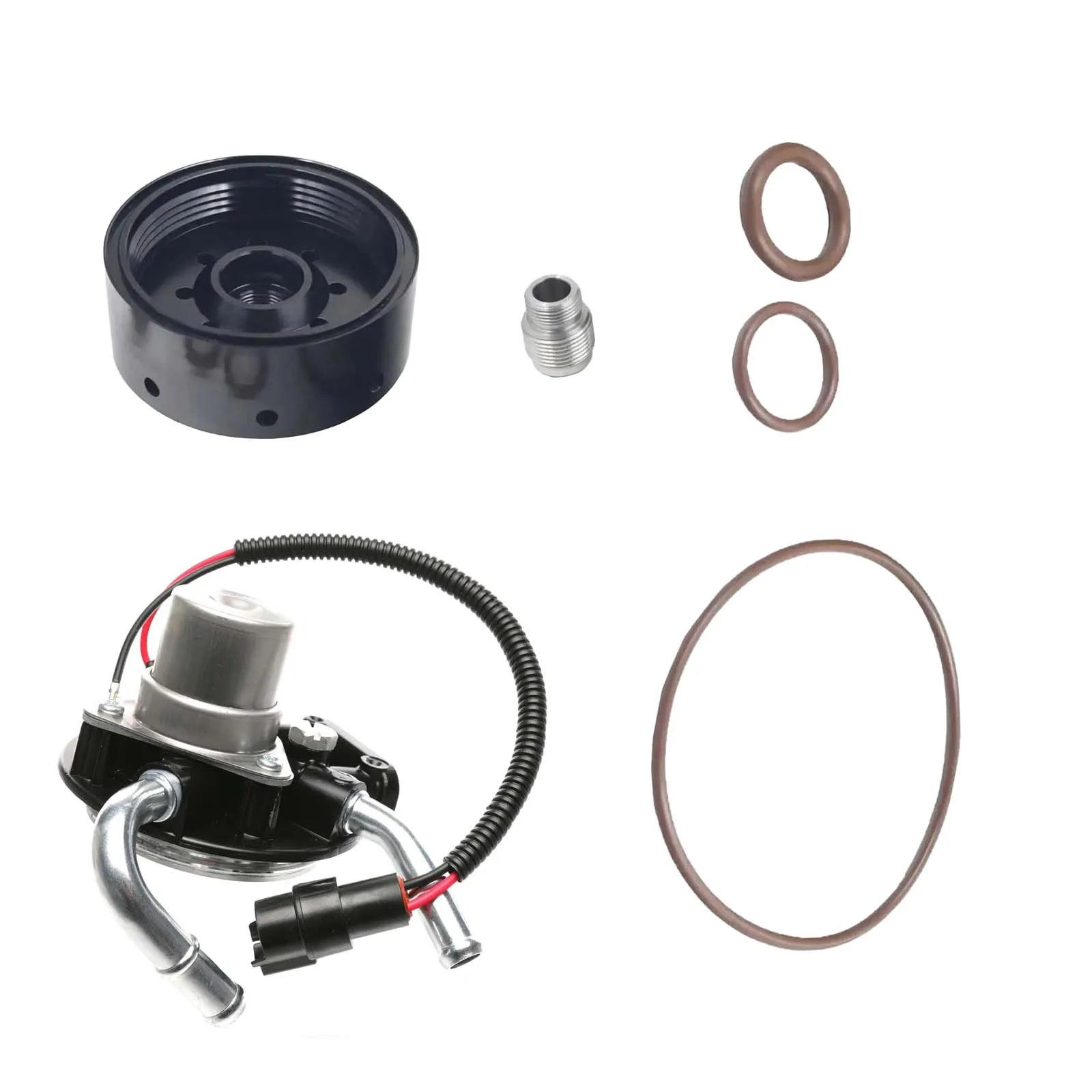 1R-0750 Fuel Filter Aluminum Adapter + 12642623 Fuel Filter Head with Hand Fuel Pump and Heater and Aluminum Air Bleeder Screw
1R-0750 Fuel Filter Aluminum Adapter + 12642623 Fuel Filter Head with Hand Fuel Pump and Heater and Aluminum Air Bleeder Screw
