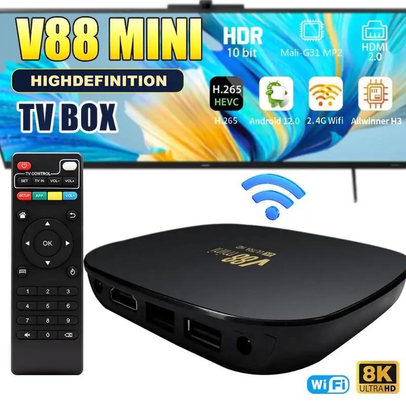 ТВ-приставка V88 Mini Smart TV BOX Android 12 Et Top Box 1 Гб RAM 8 Гб ROM Быстрый H.265 медиаплеер 2 4g Wifi диапазон Allwinner H3 телеприставка
ТВ-приставка V88 Mini Smart TV BOX Android 12 Et Top Box 1 Гб RAM 8 Гб ROM Быстрый H.265 медиаплеер 2 4g Wifi диапазон Allwinner H3 телеприставка