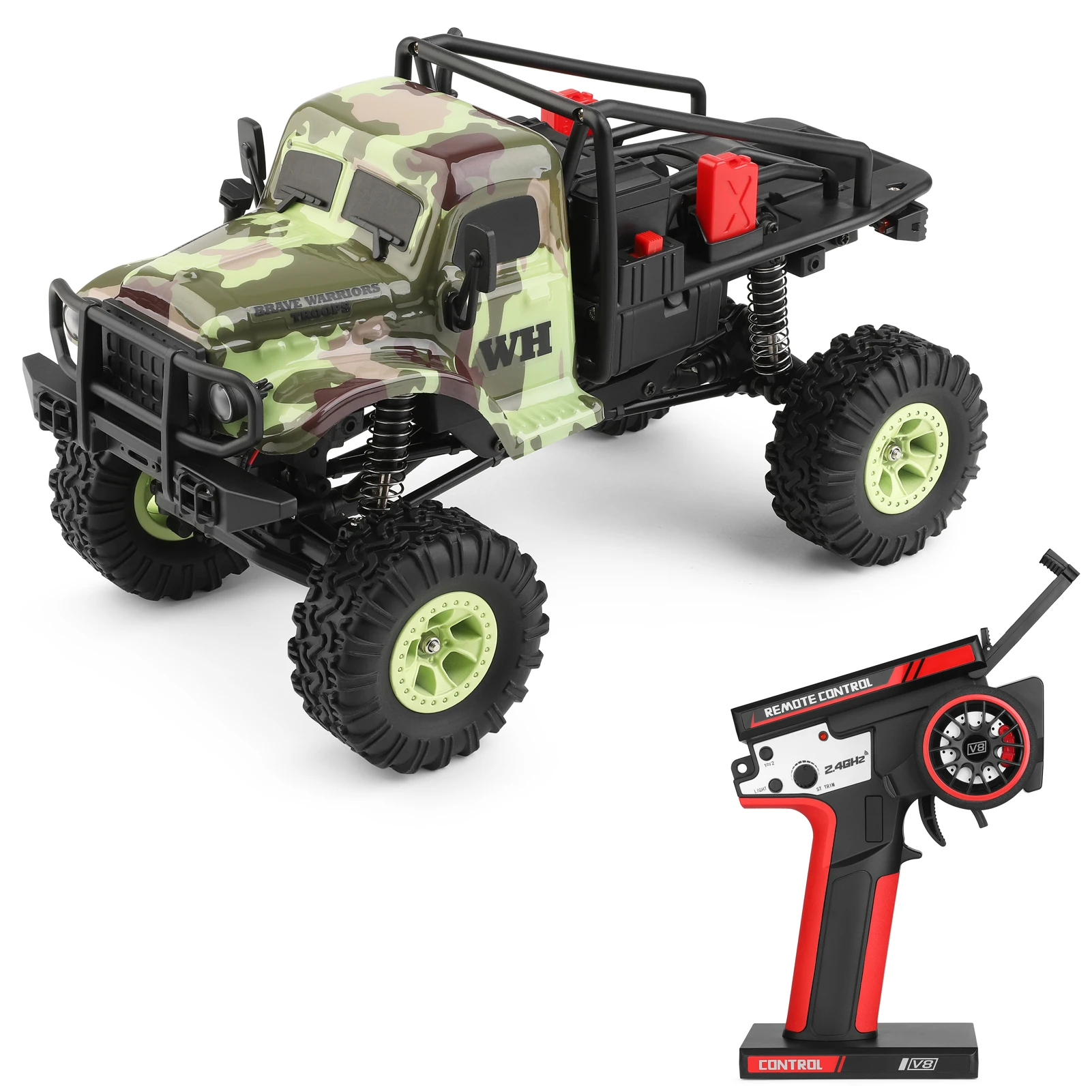 WLtoys 184021, автомобиль с дистанционным управлением, 1/18, 2,4 ГГц, 4WD, военный грузовик, модель автомобиля с дистанционным управлением, две скорости, со светодиодным прожектором
WLtoys 184021, автомобиль с дистанционным управлением, 1/18, 2,4 ГГц, 4WD, военный грузовик, модель автомобиля с дистанционным управлением, две скорости, со светодиодным прожектором