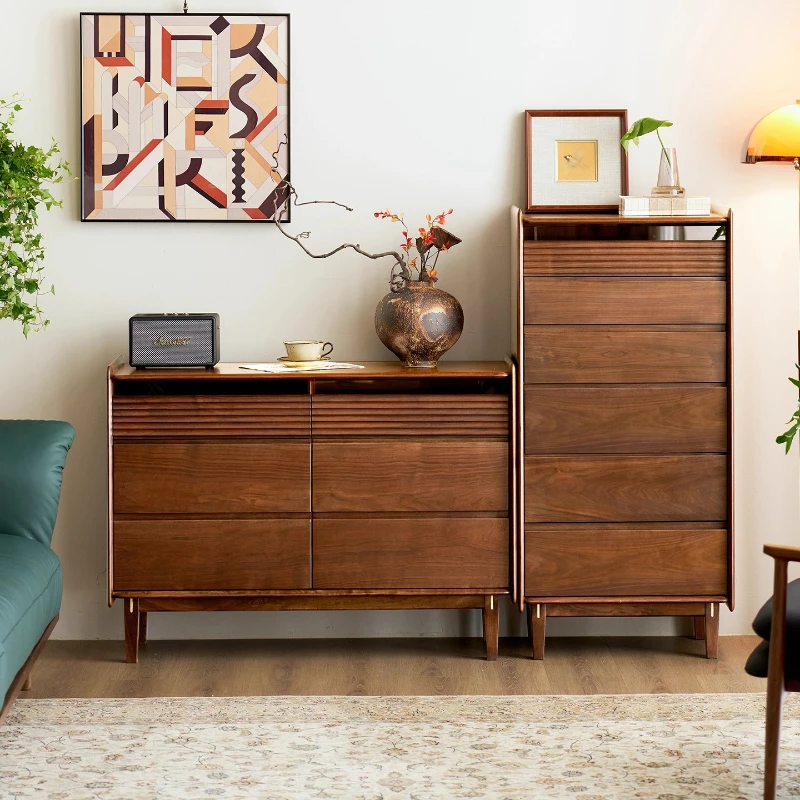 North American black walnut six-chest cabinet solid wood living room home storage cabinet locker bedroom simple bedside drawer c
North American black walnut six-chest cabinet solid wood living room home storage cabinet locker bedroom simple bedside drawer c