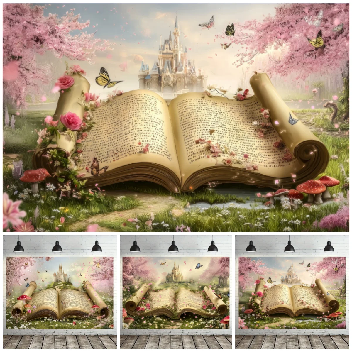Dreamy Fairy Tale Book Backdrops Castle Forest Flower Trees Mushroom Decor Birthday Party Baby Shower Kids Portrait Backgrounds
Dreamy Fairy Tale Book Backdrops Castle Forest Flower Trees Mushroom Decor Birthday Party Baby Shower Kids Portrait Backgrounds