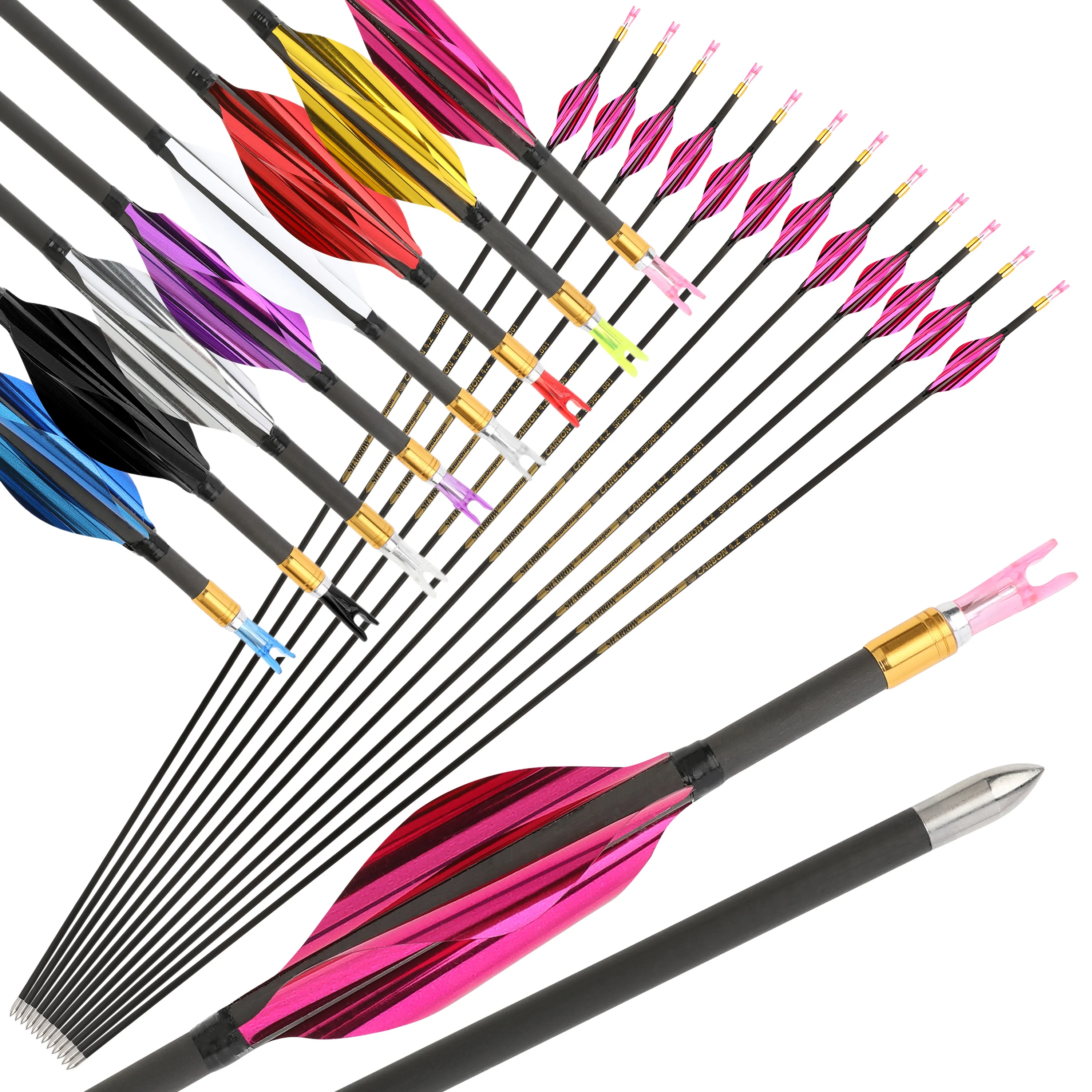 12pcs Pure Carbon Arrow SP700 800 900 1000 Archery ID 4.2mm +/-0.003" Shaft Compound Recurve Bow Outdoor Shooting Hunting Target
12pcs Pure Carbon Arrow SP700 800 900 1000 Archery ID 4.2mm +/-0.003" Shaft Compound Recurve Bow Outdoor Shooting Hunting Target