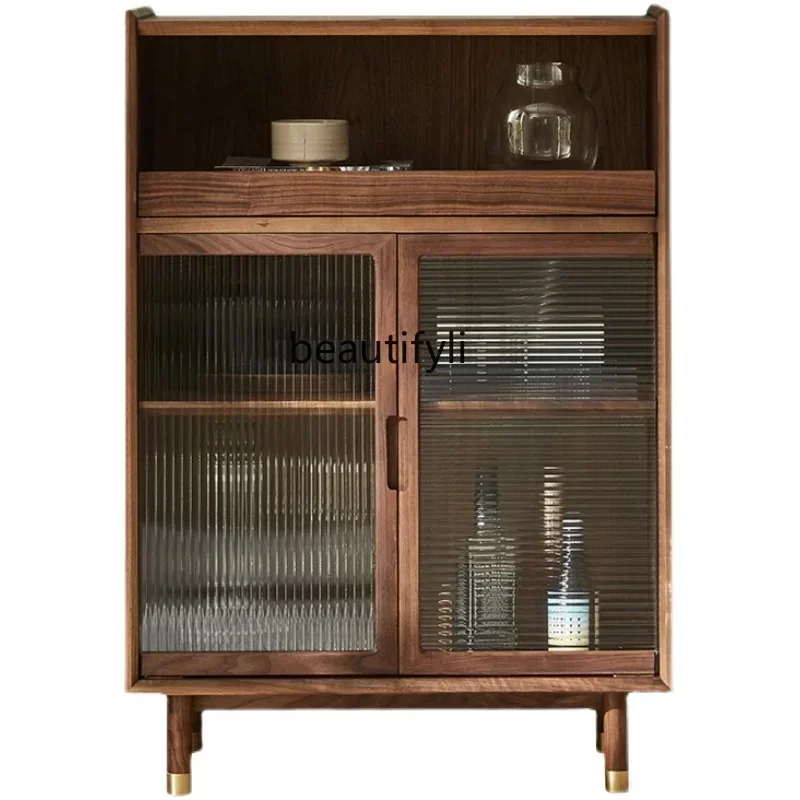 54Solid wood wine cabinet black walnut modern simple living room display vertical cabinet glass storage cabinet
54Solid wood wine cabinet black walnut modern simple living room display vertical cabinet glass storage cabinet