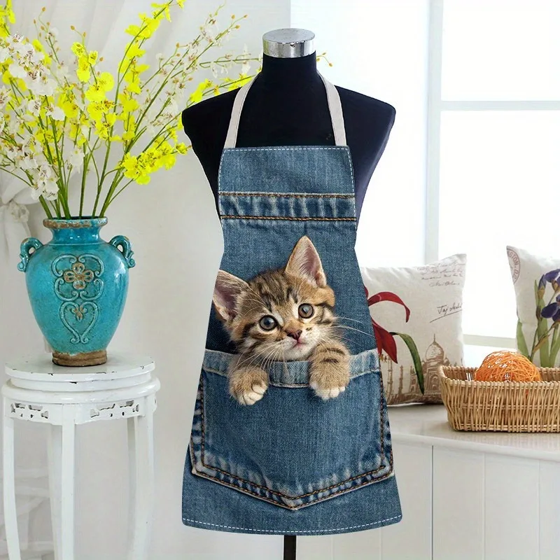 Милый котенок в карманном джинсовом кухонном фартуке, стильный кухонный фартук
Милый котенок в карманном джинсовом кухонном фартуке, стильный кухонный фартук