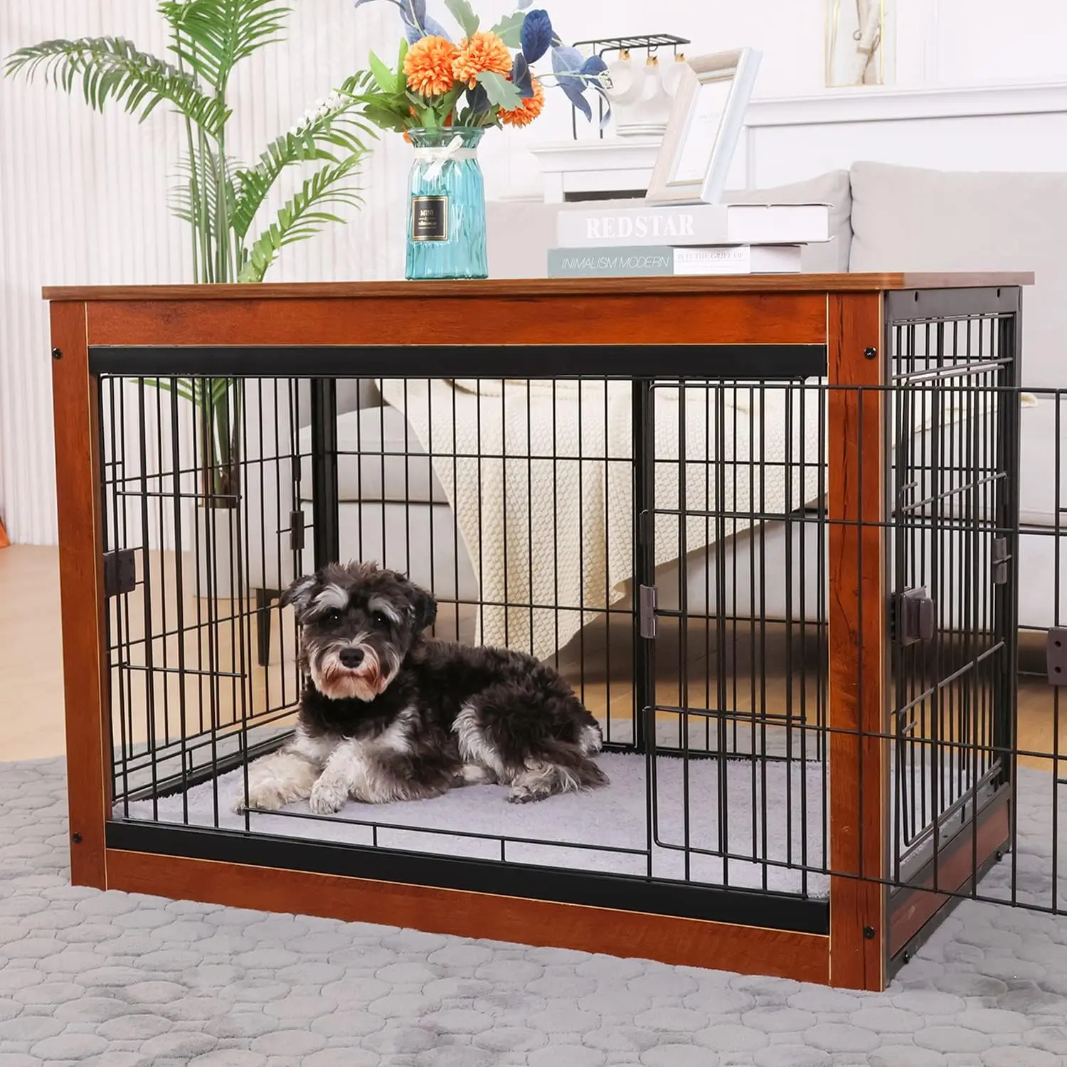 Dog Crate Furniture Style for Small Medium Pets, Wooden Dog cage, Heavy Duty, Indoor Dog kennels with Three-Way Doors
Dog Crate Furniture Style for Small Medium Pets, Wooden Dog cage, Heavy Duty, Indoor Dog kennels with Three-Way Doors