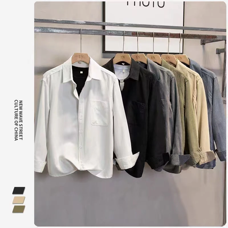 Spring Long Sleeve Loose Casual Shirt Men's Fashion Brand Thin Style Youthful Popular Button up Lightweight Shirt for Men
Spring Long Sleeve Loose Casual Shirt Men's Fashion Brand Thin Style Youthful Popular Button up Lightweight Shirt for Men