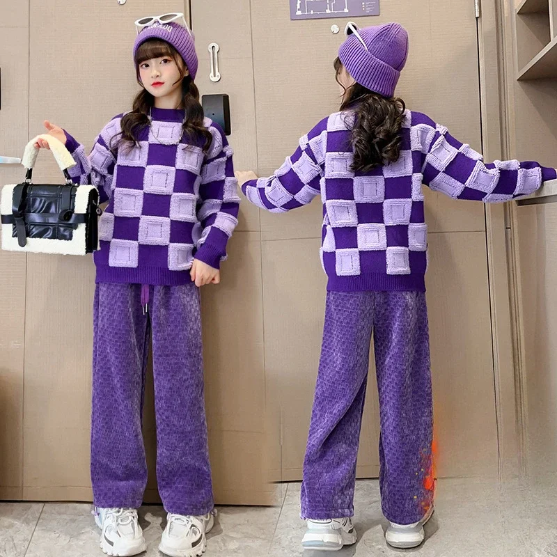 Girls Winter Suit 2024 New Stylish Sweater Thickened and Fleece Casual Pants Two-piece Set Korean Simple Style Fashion Clothes
Girls Winter Suit 2024 New Stylish Sweater Thickened and Fleece Casual Pants Two-piece Set Korean Simple Style Fashion Clothes