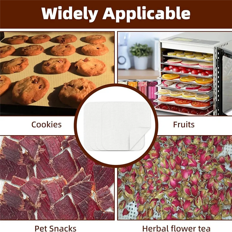 A26F-15-Pack Non-Stick Fruit Leather Trays, Silicone Dehydrator Sheets, Mesh Dehydrator Trays For Dried Meat
A26F-15-Pack Non-Stick Fruit Leather Trays, Silicone Dehydrator Sheets, Mesh Dehydrator Trays For Dried Meat