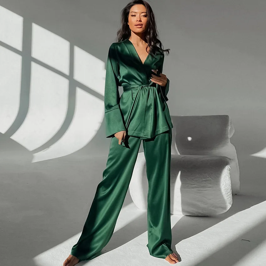 Women's Casual Long Sve Spwear Loose Fit Home Clothes Two-Piece Set Faionable Sprobe And Pants Comfortable Nightgown
Women's Casual Long Sve Spwear Loose Fit Home Clothes Two-Piece Set Faionable Sprobe And Pants Comfortable Nightgown