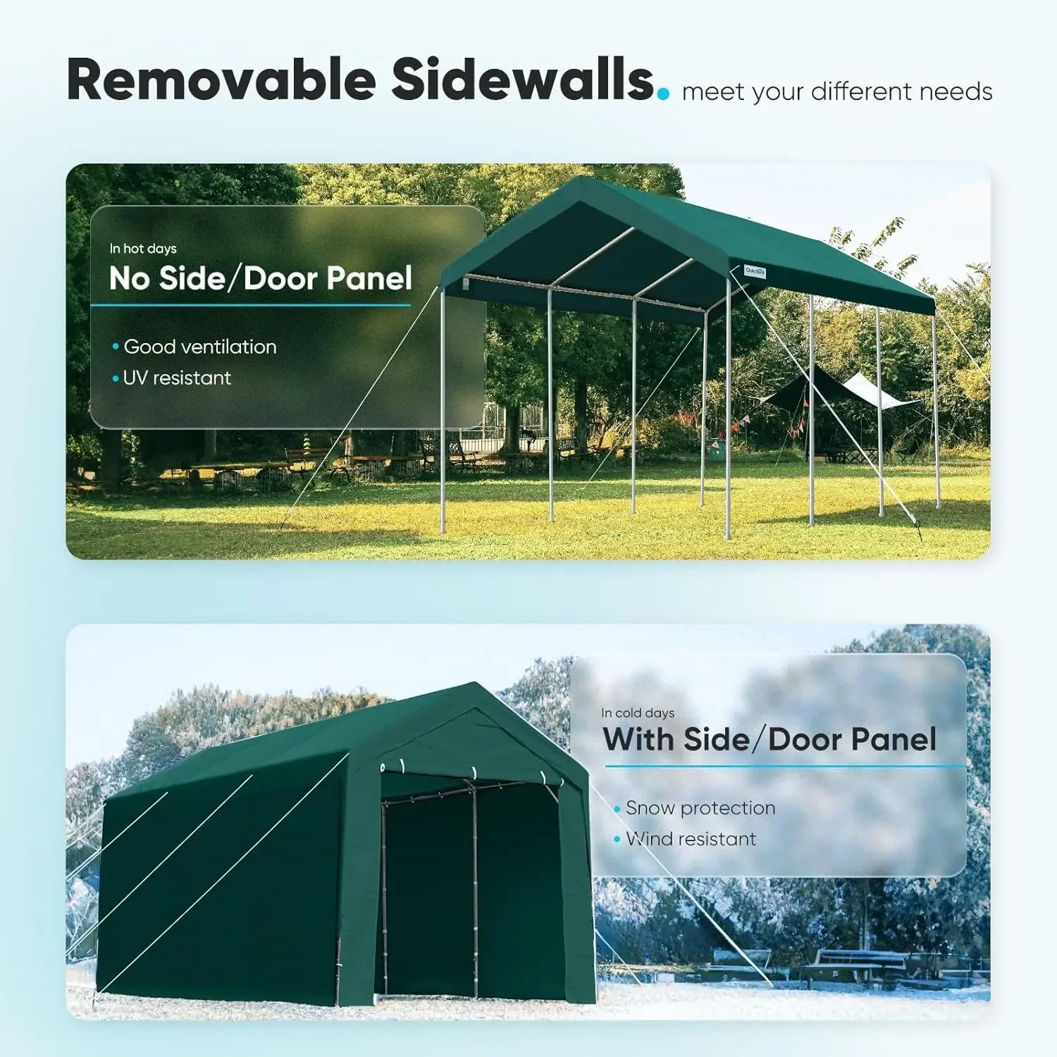 ADVANCE OUTDOOR 12x20 ft Canopy Garage Heavy Duty Carport Car Boat Shelter Party Tent, Adjustable Peak Height from 9.5ft to 11ft
ADVANCE OUTDOOR 12x20 ft Canopy Garage Heavy Duty Carport Car Boat Shelter Party Tent, Adjustable Peak Height from 9.5ft to 11ft