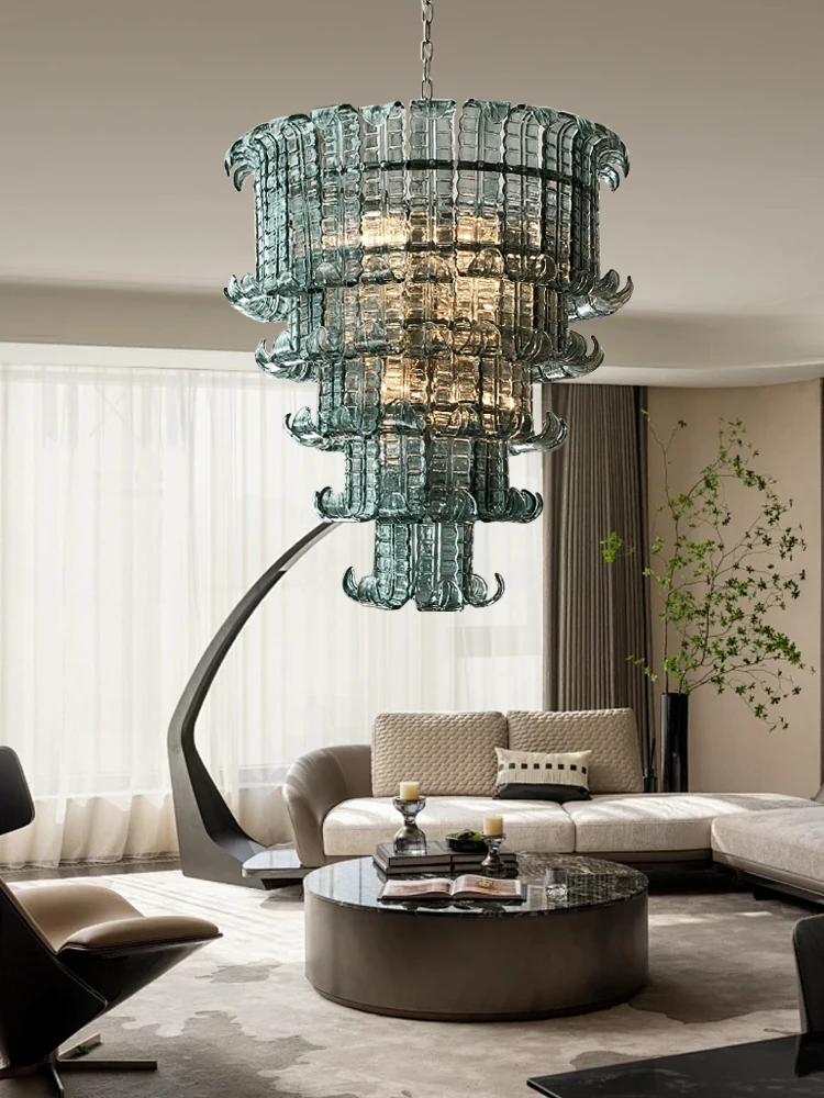 Современная синяя стеклянная креативная люстра, освещение 2024, светодиодное украшение для дома, дизайнерский стеклянный подвесной светильник поверх гостиной, блеск
Современная синяя стеклянная креативная люстра, освещение 2024, светодиодное украшение для дома, дизайнерский стеклянный подвесной светильник поверх гостиной, блеск