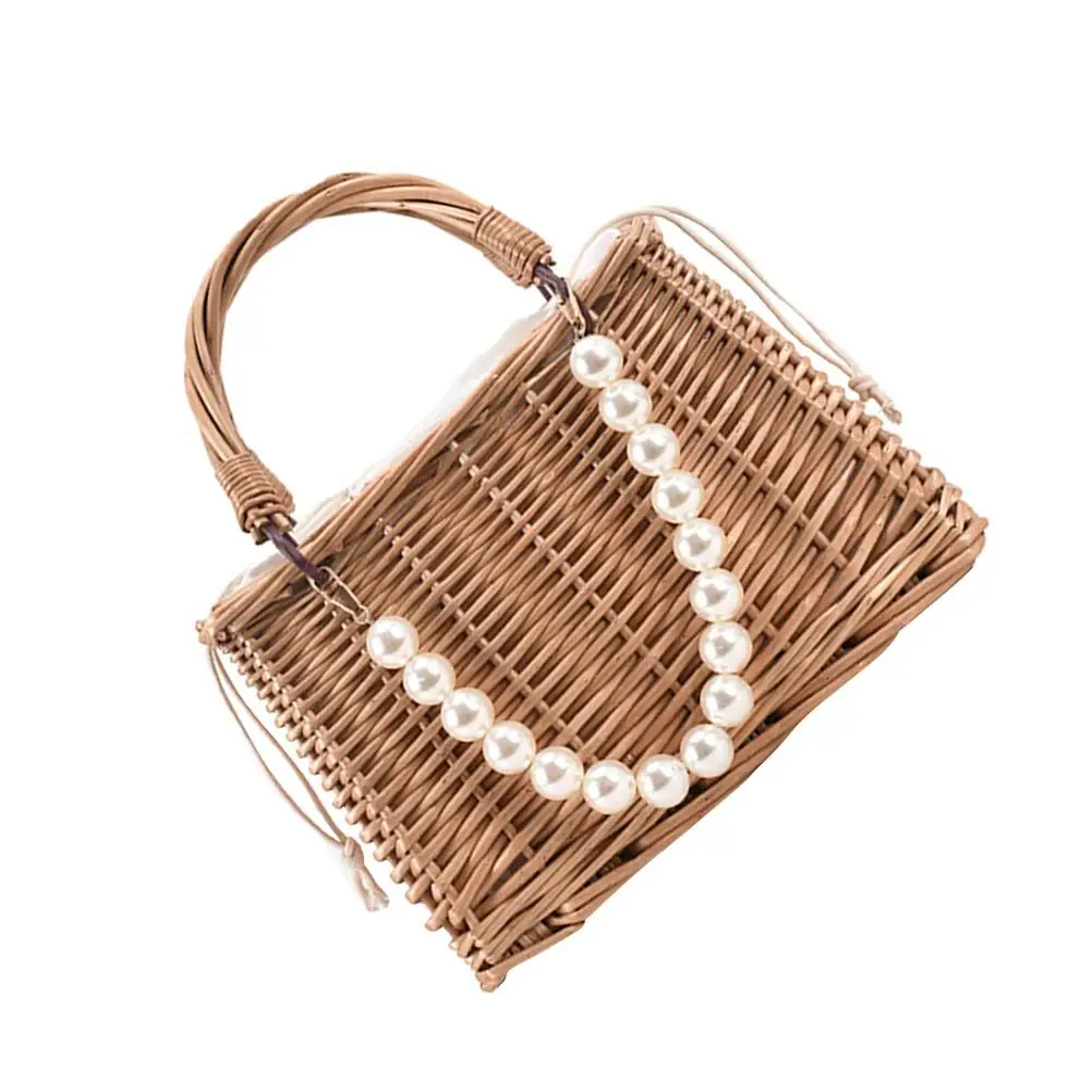 Grass-woven Pearl Handbag Straw Beach Bag Sommer Strohtasche Vacation Portable Handtasche Storage Easy Access Fashionable
Grass-woven Pearl Handbag Straw Beach Bag Sommer Strohtasche Vacation Portable Handtasche Storage Easy Access Fashionable