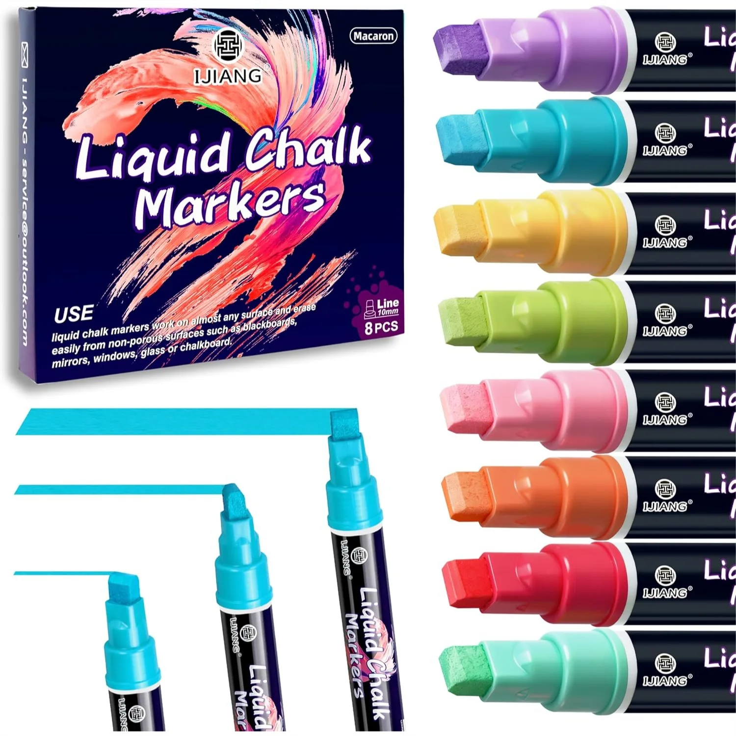 Liquid Chalk Markers For Windows Glass Mirrors Cars Erasable Chalk Markers With 10mm 3-in-1 Tips Pastel 8 Colors Drawing Chalk Pens For Blackboard Chalkboard Calendar Whiteboard
Liquid Chalk Markers For Windows Glass Mirrors Cars Erasable Chalk Markers With 10mm 3-in-1 Tips Pastel 8 Colors Drawing Chalk Pens For Blackboard Chalkboard Calendar Whiteboard