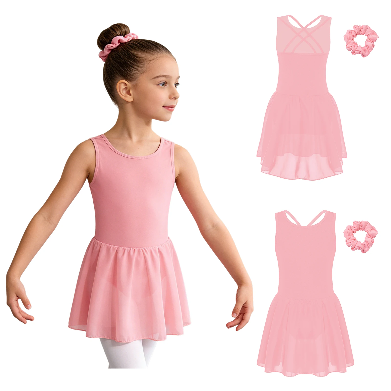 Kids Girls Ballet Jazz Dance Costume Sleeveless Crisscross Back Dresses with Hairband Set Gymnastics Modern Dance Costume
Kids Girls Ballet Jazz Dance Costume Sleeveless Crisscross Back Dresses with Hairband Set Gymnastics Modern Dance Costume