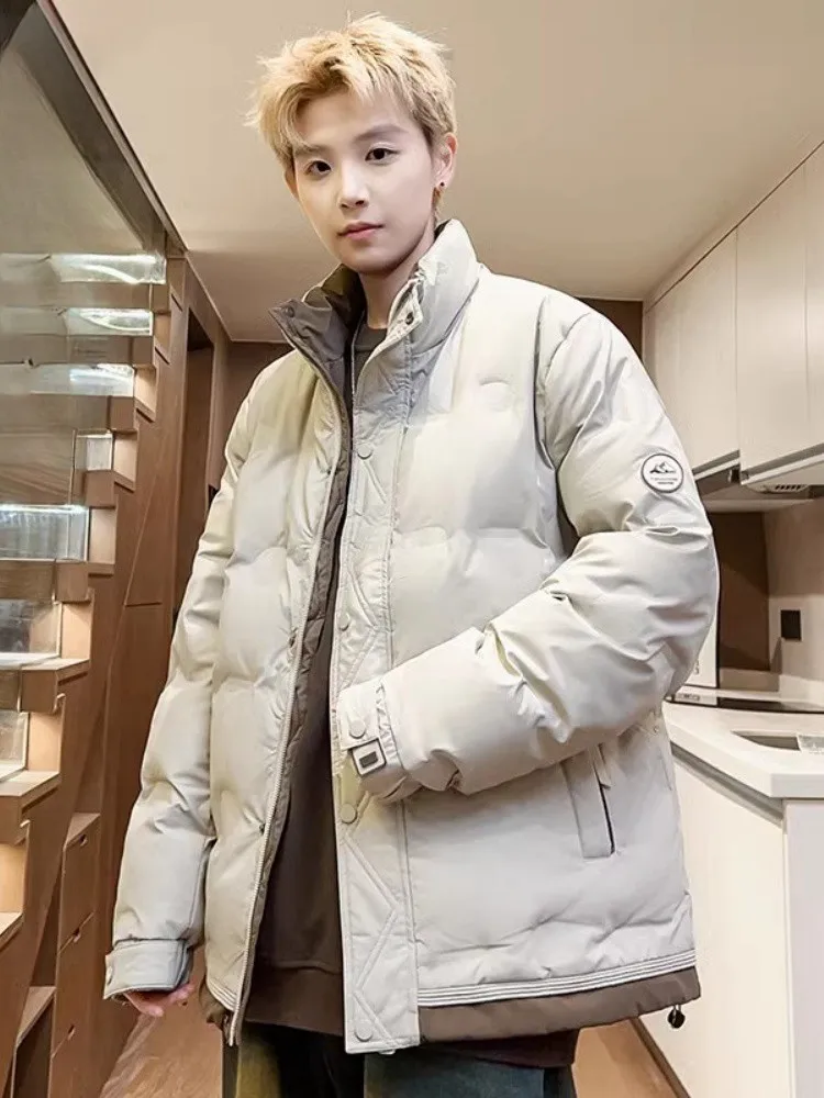 Men's Padded Stand Collar down Jaet Thi Warm Lightweight White Du Feather Cold Proof Faionable Winter Outerwear
Men's Padded Stand Collar down Jaet Thi Warm Lightweight White Du Feather Cold Proof Faionable Winter Outerwear