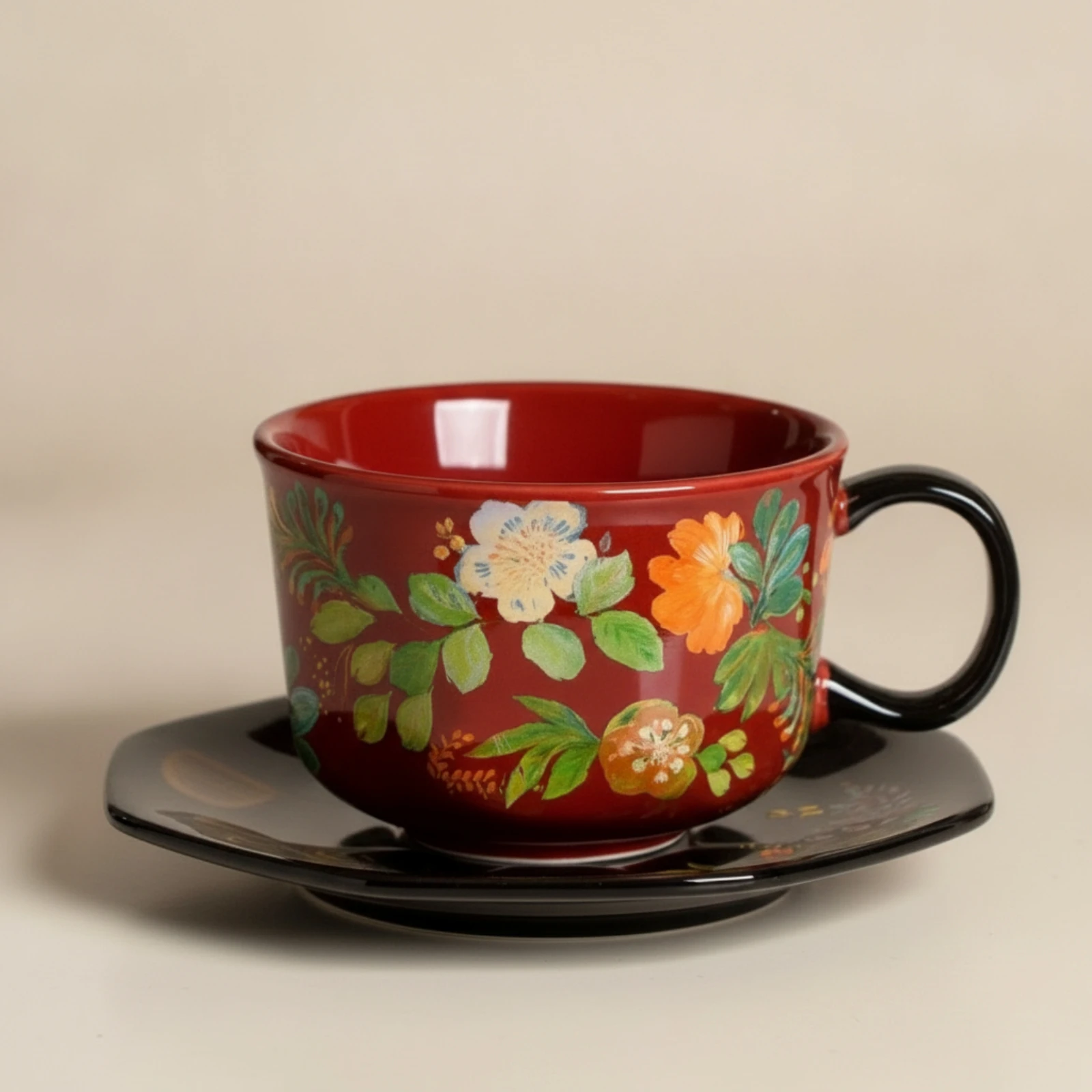 Cup and Saucer Set Glossy Coffee Cup with Saucer Vessel Floral Decorative for Breakfast, Office
Cup and Saucer Set Glossy Coffee Cup with Saucer Vessel Floral Decorative for Breakfast, Office