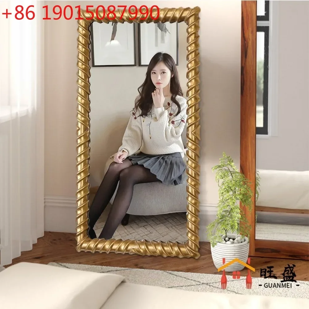 European retro full-body mirror light luxury wall-mounted dressing
European retro full-body mirror light luxury wall-mounted dressing