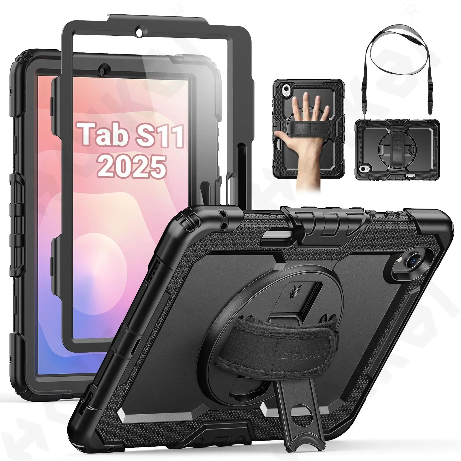 Case For Samsung Galaxy Tab S11 11 inch SM-X730 SM-X736B Rugged Shockproof Heavy Duty Rotating Stand Hand Shoulder Strap Black
Case For Samsung Galaxy Tab S11 11 inch SM-X730 SM-X736B Rugged Shockproof Heavy Duty Rotating Stand Hand Shoulder Strap Black