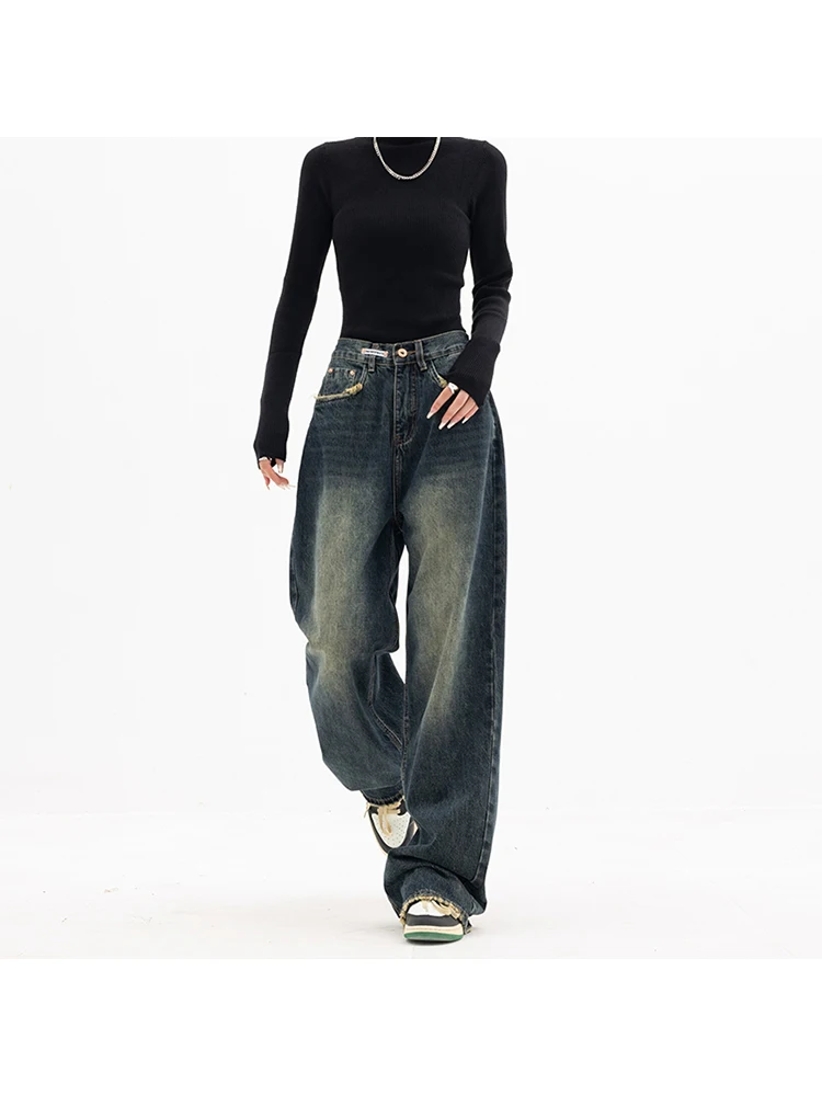 American Fashion Streetwear Wide Leg Jean Female Denim Trouser Baggy Denim Pants Vintage Blue High Waist Women Jeans Y2K
American Fashion Streetwear Wide Leg Jean Female Denim Trouser Baggy Denim Pants Vintage Blue High Waist Women Jeans Y2K
