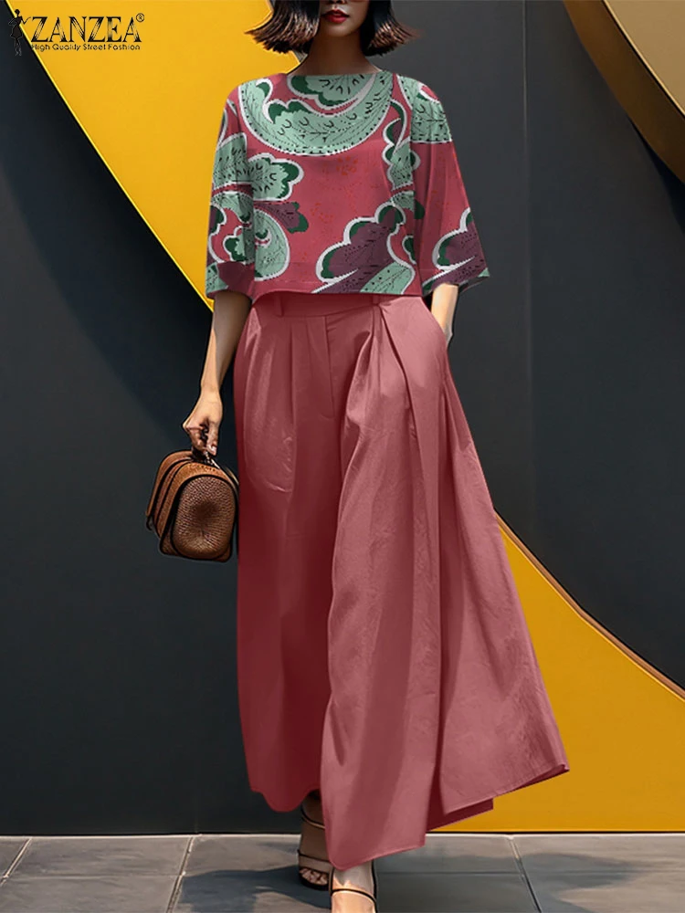 2025 ZANZEA Summer 2pcs Outfits Women Pant Sets Bohemain Female Blouse Wide Leg Trousers Suit Matching Sets Stylish Tracksuits
2025 ZANZEA Summer 2pcs Outfits Women Pant Sets Bohemain Female Blouse Wide Leg Trousers Suit Matching Sets Stylish Tracksuits