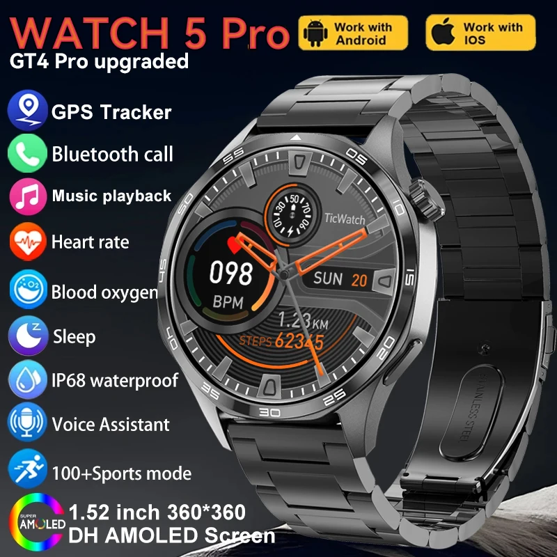 GT5 PRO Smart Watch Men Watch 5 Pro AMOLED HD Screen Bluetooth Call GPS Trajectory NFC Heart Rate Compass SmartWatches 2025 New
GT5 PRO Smart Watch Men Watch 5 Pro AMOLED HD Screen Bluetooth Call GPS Trajectory NFC Heart Rate Compass SmartWatches 2025 New