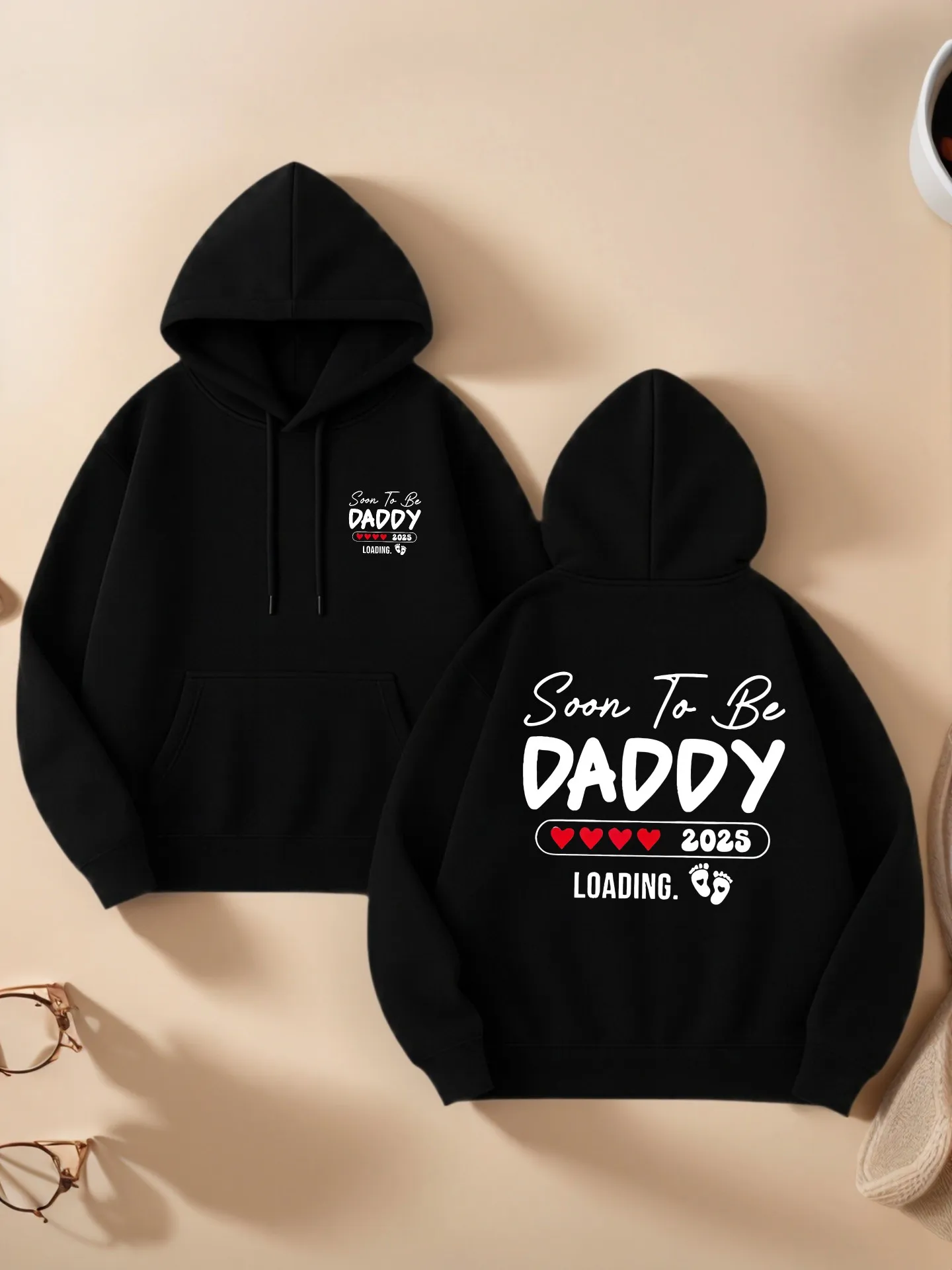 Essential Hoodie, Soon To Be Daddy Letter & Heart Print, Casual Aesthetic Design, Fleece, Casual Everyday Wear, For Men
Essential Hoodie, Soon To Be Daddy Letter & Heart Print, Casual Aesthetic Design, Fleece, Casual Everyday Wear, For Men