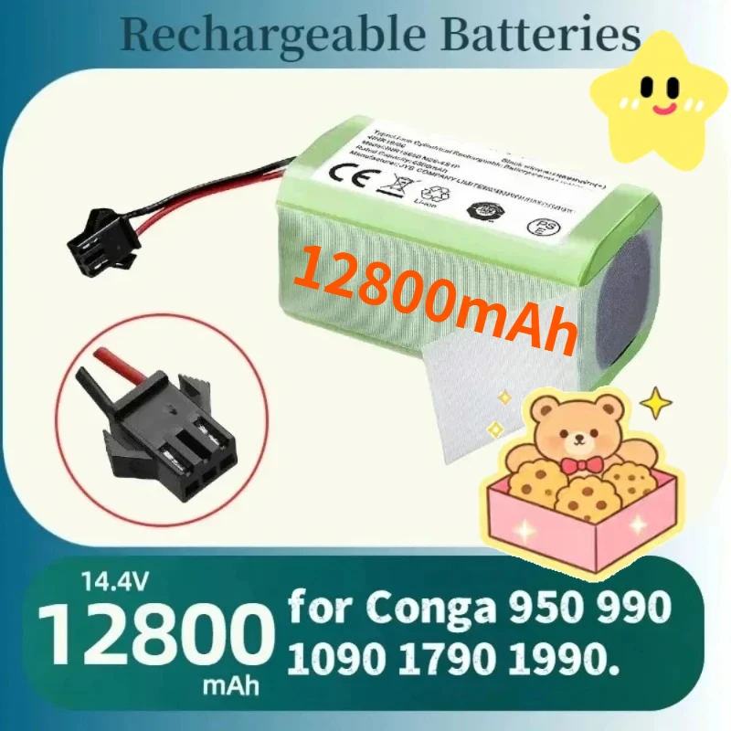 New 14.4V 12800mAh Li-ion Battery for Conga 990 1090 for Tesvor X500 N79 N79S DN622 for RoboVac 11 11S 30 Rechargeable Battery
New 14.4V 12800mAh Li-ion Battery for Conga 990 1090 for Tesvor X500 N79 N79S DN622 for RoboVac 11 11S 30 Rechargeable Battery