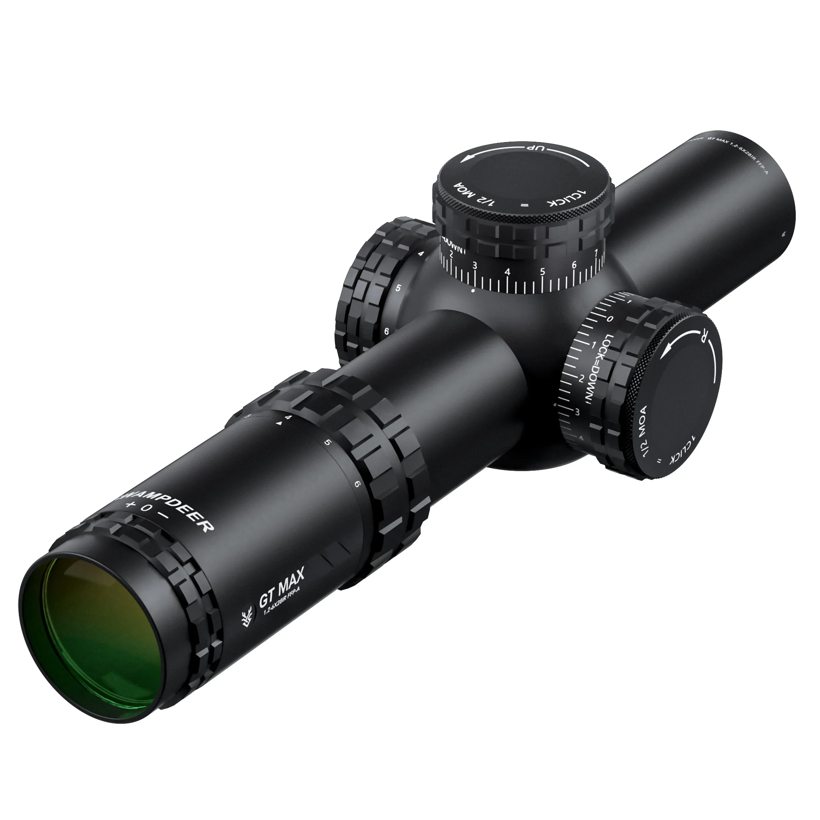 GT MAX 1.2-6x28 IR telescopic sight, focal foreground, 34 mm tube, fighter sights, LPVO lock and restart
GT MAX 1.2-6x28 IR telescopic sight, focal foreground, 34 mm tube, fighter sights, LPVO lock and restart