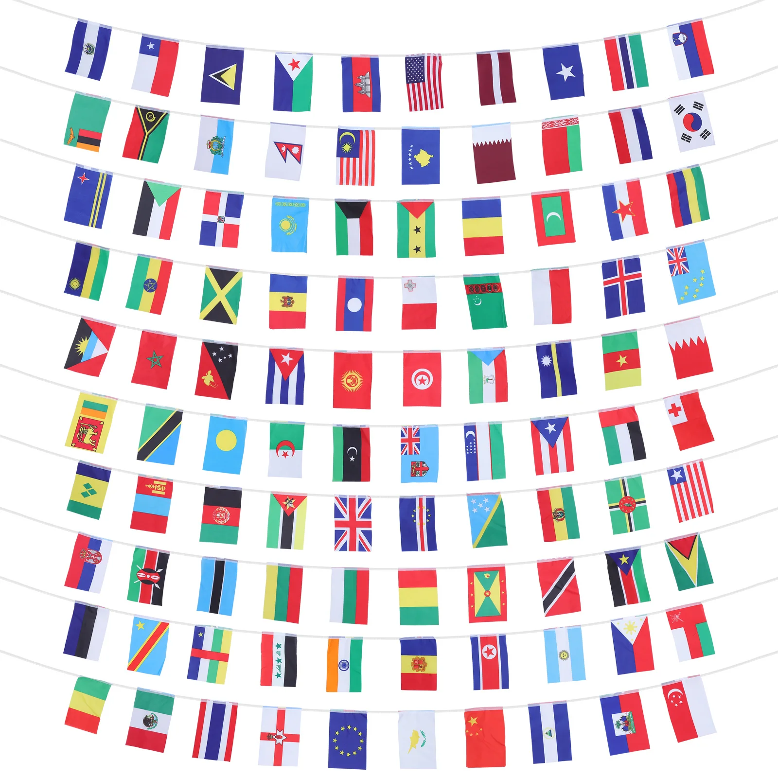1Set National Flags Banner String 100 Countries Bright Polyester Party Decoration School Classroom Outdoor Flags
1Set National Flags Banner String 100 Countries Bright Polyester Party Decoration School Classroom Outdoor Flags