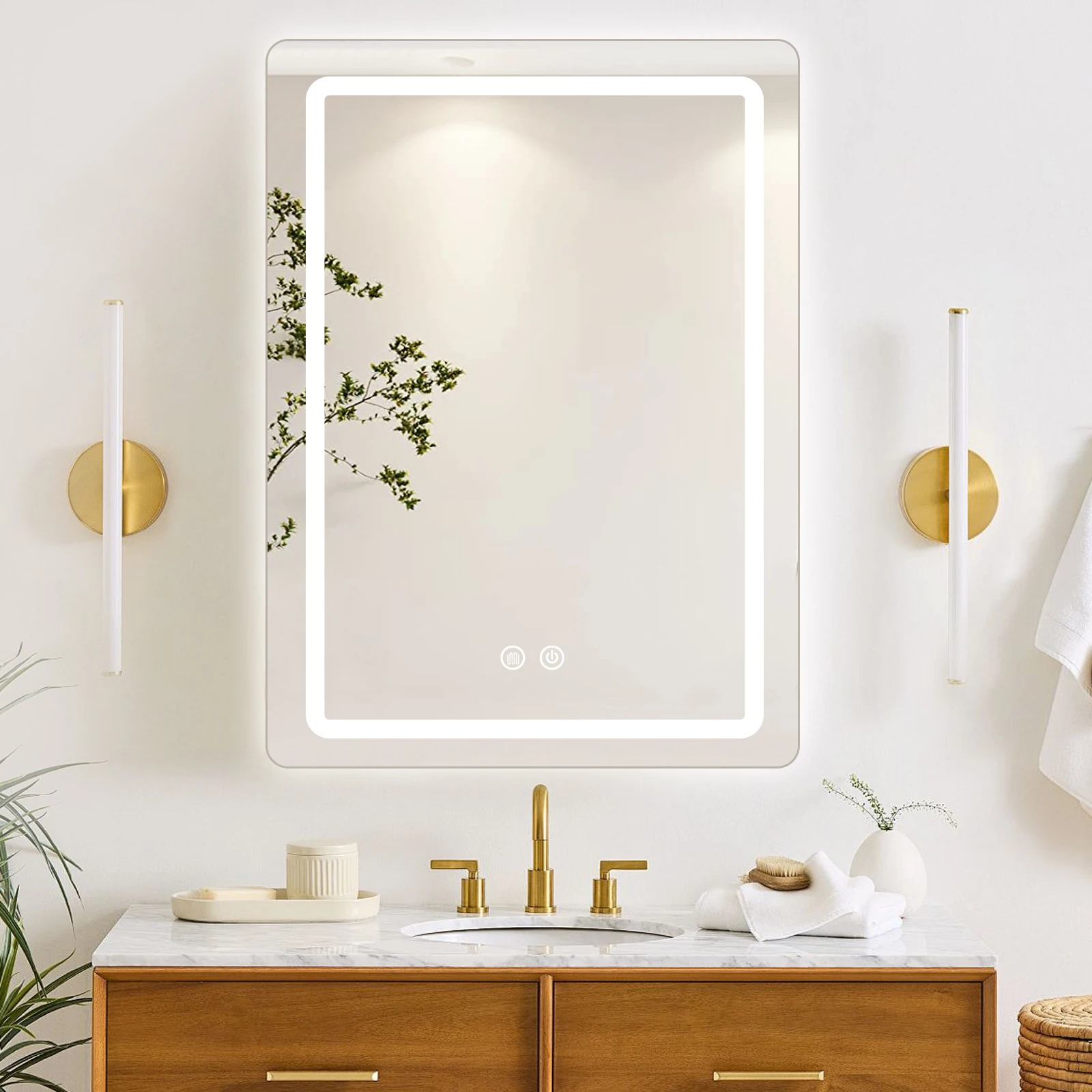 16x24 Inch LED Bathroom Mirror Vanity Mirrors with Backlit Lights Fogless Makeup Mirror Wall Mounted with Demister
16x24 Inch LED Bathroom Mirror Vanity Mirrors with Backlit Lights Fogless Makeup Mirror Wall Mounted with Demister