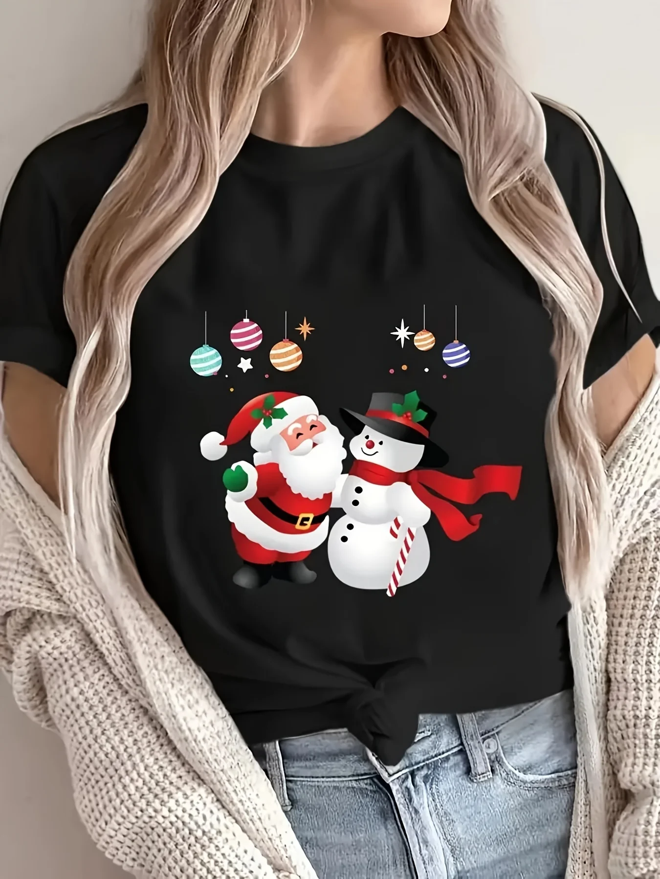 Women's Christmas Cartoon Print T-Shirt Round Neck Short Sleeve Cotton Tees Retro Hip Hop Y2k T-shirt Summer Tops Women Clothing
Women's Christmas Cartoon Print T-Shirt Round Neck Short Sleeve Cotton Tees Retro Hip Hop Y2k T-shirt Summer Tops Women Clothing
