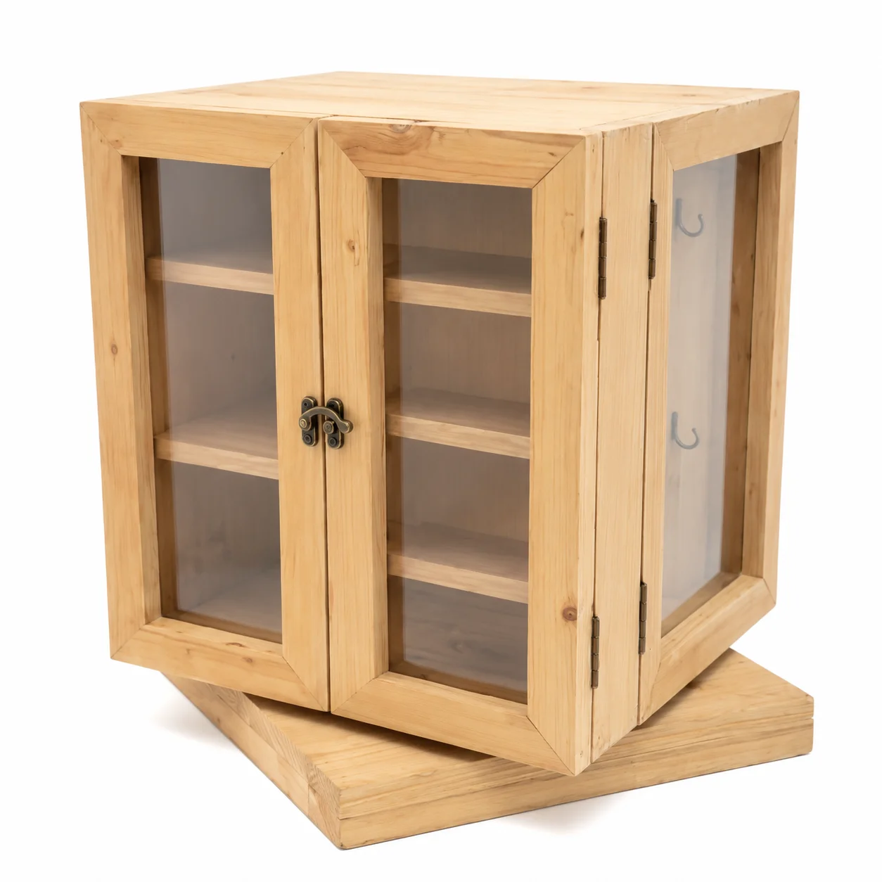 Wooden Jewelry Box Organizer, Natural Wood, Rotating 4-Sided Storage Cabinet with Drawers, Hooks and Compartments, 11.8x11.8x15
Wooden Jewelry Box Organizer, Natural Wood, Rotating 4-Sided Storage Cabinet with Drawers, Hooks and Compartments, 11.8x11.8x15