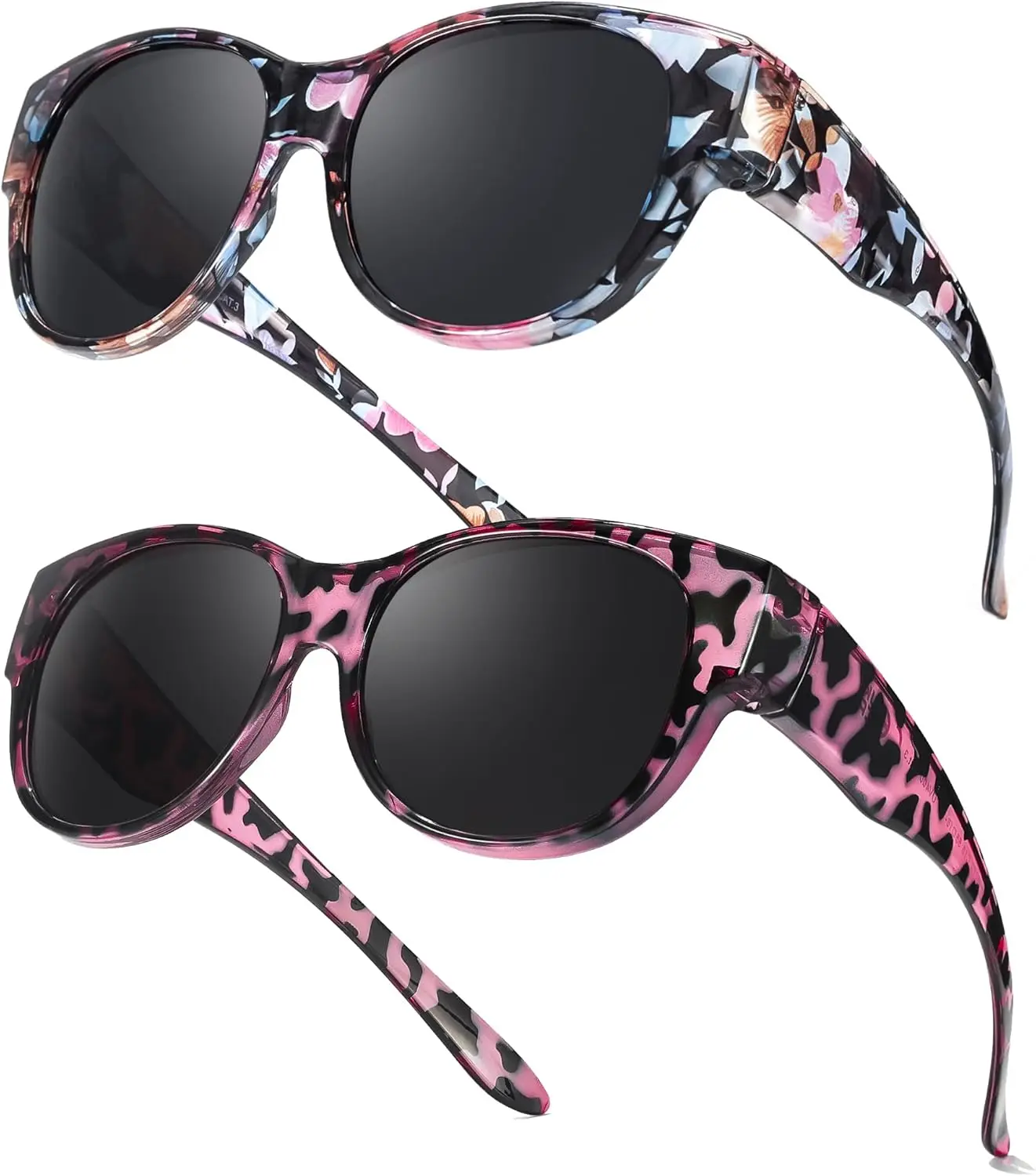 2P Polarised Fit Over Sunglasses for Women, Trendy Round Frame Wear Over Glasses Sunglasses with UV400 Protection 5779
2P Polarised Fit Over Sunglasses for Women, Trendy Round Frame Wear Over Glasses Sunglasses with UV400 Protection 5779