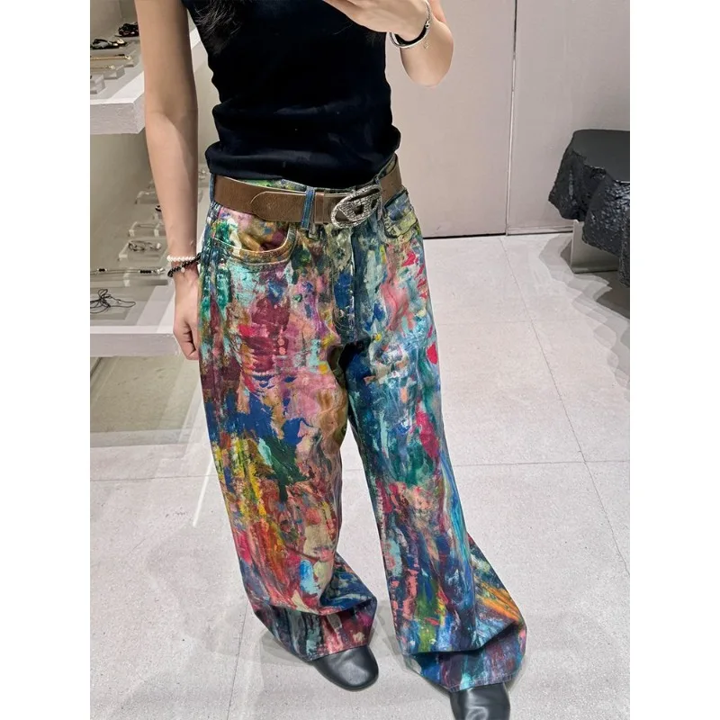 Colorful Jeans Women Vintage Plus Size Ink Splash Oil Painting Color Palette Jeans Spring Spicy 3D Color Print Drag Pants Trendy
Colorful Jeans Women Vintage Plus Size Ink Splash Oil Painting Color Palette Jeans Spring Spicy 3D Color Print Drag Pants Trendy
