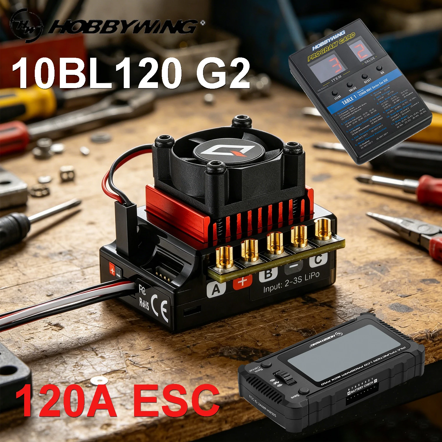 Hobbywing QUICRUN 10BL120 G2 120A Sensored Brushless ESC 2-3S Lipo W/ Card for 1/10 1/8 RC Buggy Drift Racing Cars Model Parts
Hobbywing QUICRUN 10BL120 G2 120A Sensored Brushless ESC 2-3S Lipo W/ Card for 1/10 1/8 RC Buggy Drift Racing Cars Model Parts