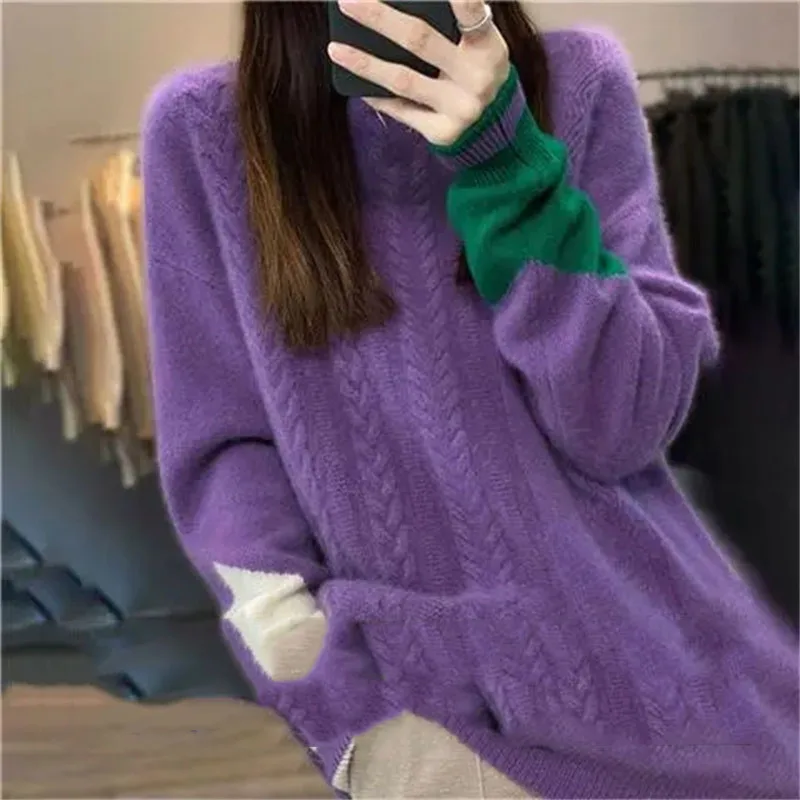 Lady Fashion Pullover Sweater Design Sense niche Female Loose Knitted Autumn Winter Women Half High Collar Knit
Lady Fashion Pullover Sweater Design Sense niche Female Loose Knitted Autumn Winter Women Half High Collar Knit